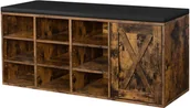 Szafki na buty - Ławka Na Buty Szafka Na Buty Półka Na Buty Z 9 Otwartymi Przegródkami I Szafką Z Wyściółką 110 X 30 X 48 Cm Rustykalne Drzwi - miniaturka - grafika 1