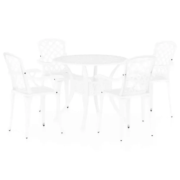 Zestaw Mebli Bistro z Odlewanego Aluminium, Biały, Krzesła 61x60x93 cm, S