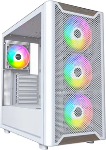 Montech XR Wood PC-Gehäuse, Midi-Tower, ATX, ARGB, Tempered Glass - weiß - Obudowy komputerowe - miniaturka - grafika 1