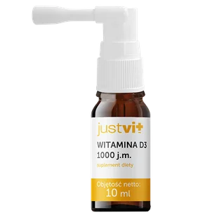 JustVit Witamina D3 1000 j.m., krople, od 1 roku, 10 ml - Witaminy i minerały - miniaturka - grafika 1