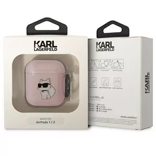 Karl Lagerfeld KLA2HNCHTCP Airpods 1/2 cover różowy/pink Ikonik Choupette - Akcesoria do słuchawek - miniaturka - grafika 3