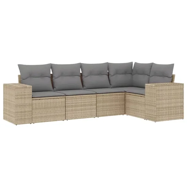 Zestaw mebli ogrodowych rattan PE, beżowy, 62x62x69cm, 55x55cm - RELAKS