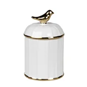 Pojemniki łazienkowe - Pojemnik Pouli 9 x 9 x 15 cm biały - miniaturka - grafika 1