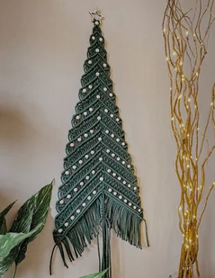 Choinka makrama, dekoracja świąteczna - butelkowa - Ozdoby bożonarodzeniowe Choinka makrama, dekoracja świąteczna - butelkowa - Ozdoby bożonarodzeniowe - miniaturka - grafika 1