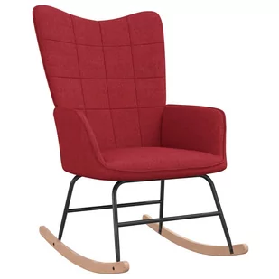 vidaXL Fotel bujany, winna czerwień, tapicerowany tkaniną - Fotele - miniaturka - grafika 1