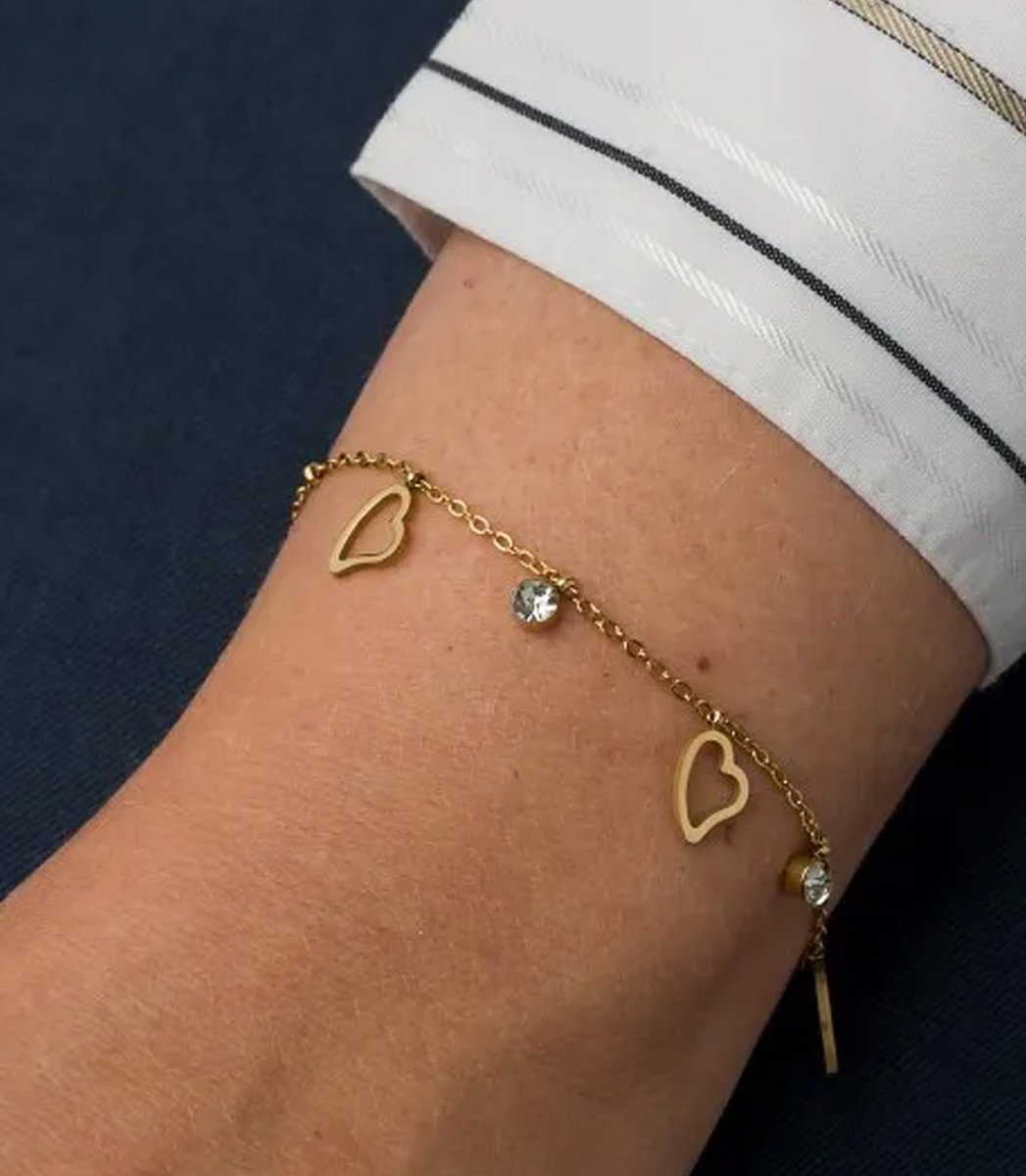 Elegancka złota bransoletka damska ze stali