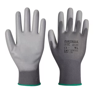 Rękawica powlekana PU PORTWEST [A120] Szary 2XL - Rękawice robocze - miniaturka - grafika 1