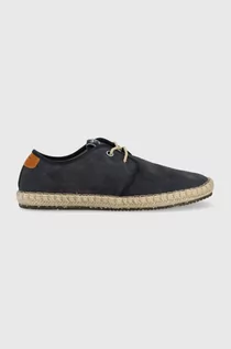 Espadryle męskie - Pepe Jeans espadryle zamszowe TOURIST kolor granatowy PMS10314 - grafika 1