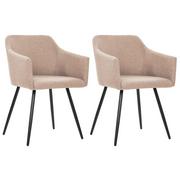 Krzesła - vidaXL Krzesła stołowe, 2 szt., kolor taupe, tapicerowane tkaniną - miniaturka - grafika 1