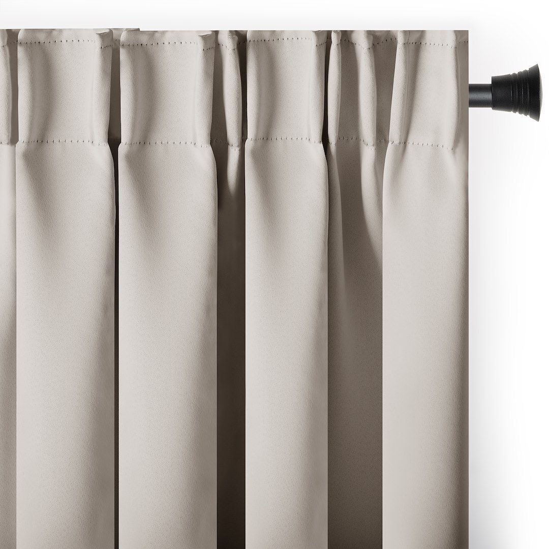 Monroe Zasłona blackout 200x245 j. beżowe taśma wave szarfa 90% szeroka RESTILO