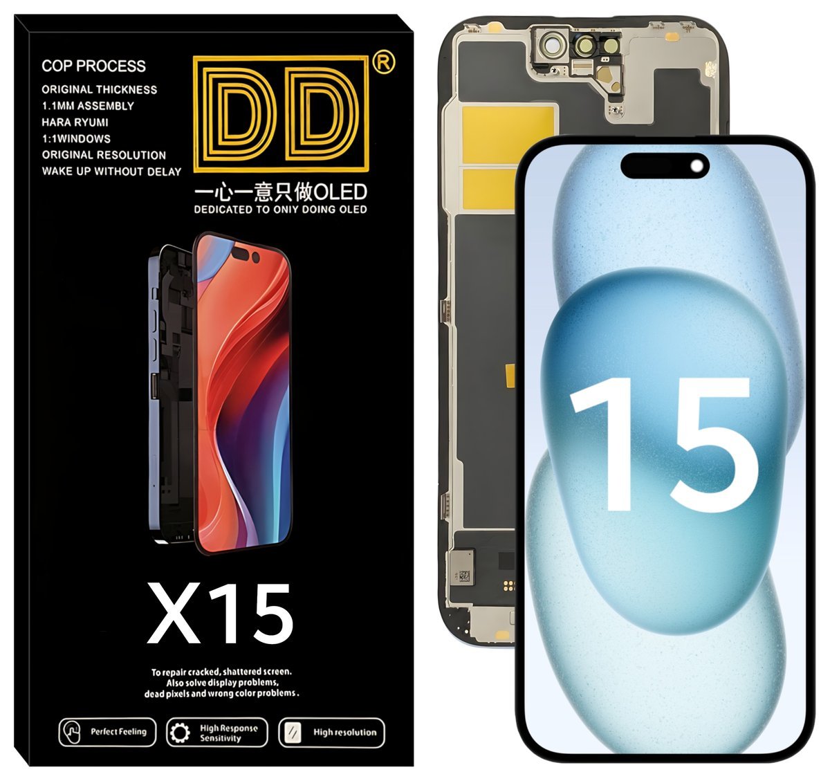 WYŚWIETLACZ EKRAN DO APPLE IPHONE 15 SOFT OLED WYMIENNY CHIP A3090 A2846