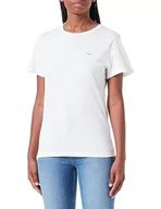 Koszulki i topy damskie - Wrangler Damska koszulka typu slim tea, Worn White, L - miniaturka - grafika 1