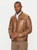 Kurtki męskie - Milestone Kurtka skórzana Marco 991063 20305 Brązowy Regular Fit - miniaturka - grafika 1