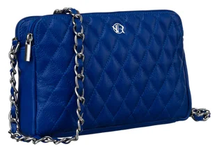 Torebka damska skórzana Rovicky pikowana listonoszka kopertówka crossbody, niebieski - Torebki damskie - miniaturka - grafika 1