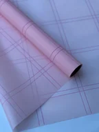 Folia, papier śniadaniowy, serwetki - Folia matowa ze wzorem KRATKA, Różowy + Liliowo-różowy - miniaturka - grafika 1