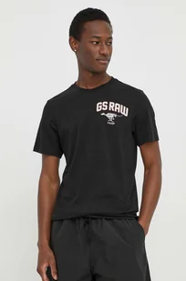G-Star Raw t-shirt bawełniany męski kolor czarny z nadrukiem - Koszulki męskie - miniaturka - grafika 1