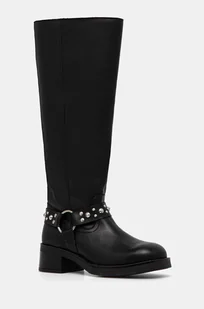 Steve Madden kozaki skórzane Brenna damskie kolor czarny na słupku SM11003351 - Kozaki damskie - miniaturka - grafika 1