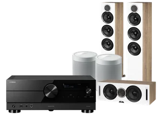 Kino domowe Yamaha RX-A2A (czarny) + Debut Reference F5 (biały) + Debut Reference C5 (biały) + MusicCast 20 (biały) - Kino domowe - miniaturka - grafika 1