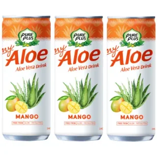 Pure Plus Napój z aloesem Aloe Vera Drink Mango zestaw 3 x 240 ml - Soki i napoje niegazowane - miniaturka - grafika 1