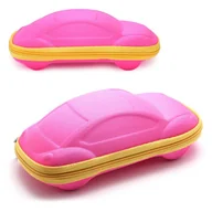 Akcesoria do okularów - Etui na okulary dla dzieci AUTKO na zamek ET-134C róż/żółty - miniaturka - grafika 1