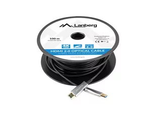 LANBERG Kabel HDMI M/M v2.0 100 czarny CA-HDMI-20FB-1000-BK - Kable komputerowe i do monitorów - miniaturka - grafika 1