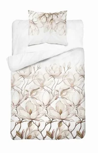 Pościel satynowa 140x200 biała kremowa beżowa jasna kwiaty z jedną poszewką Home Satin - Pościel Pościel satynowa 140x200 biała kremowa beżowa jasna kwiaty z jedną poszewką Home Satin - Pościel - miniaturka - grafika 1