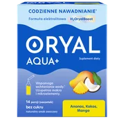 Układ pokarmowy - Oryal Aqua+ Ananas, Kokos, Mango, bez cukru, 14 saszetek - miniaturka - grafika 1