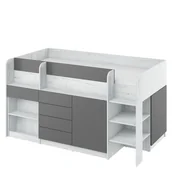 Łóżka dla dzieci i młodzieży - Łóżko Piętrowe Smile Prawe Craft Biały / Grafit MebloCross - miniaturka - grafika 1