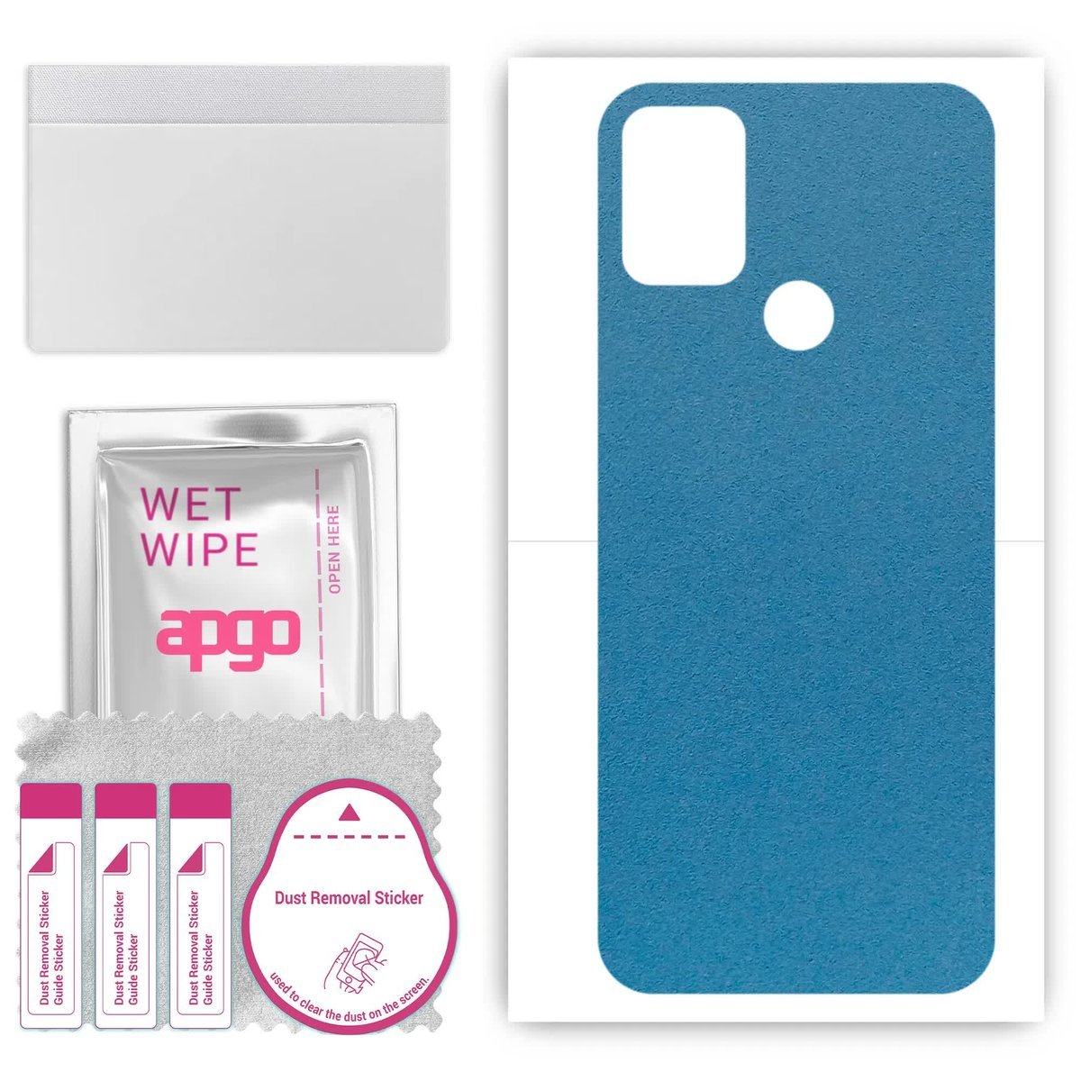 Folia naklejka skórka strukturalna na TYŁ Zamsz do HTC Wildfire E2 Plus - Zamsz Niebieski - apgo SKINS