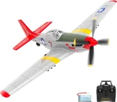 Zabawki zdalnie sterowane - VolantexRC Mini Mustang P-51D z systemem stabilizacji Xpilot One Key Aerobatic Idealny dla początkujących 761-5 V2 RTF Red - miniaturka - grafika 1