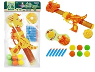 Zabawki interaktywne dla dzieci - PISTOLET DINOZAUR NA PIANKOWE STRZAŁKI I PIŁKI - miniaturka - grafika 1