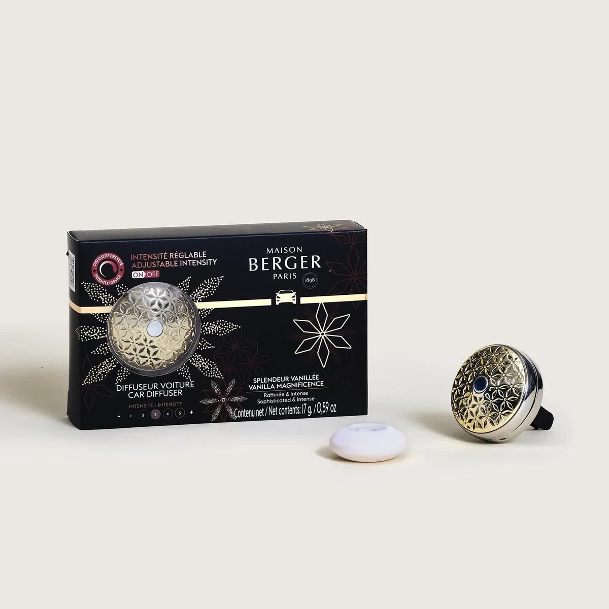 Maison Berger Pomelis - dyfuzor zapach samochodowy z wkładem Vanilla Magnificence