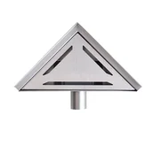 Akcesoria hydrauliczne - Odpływ trójkątny narożny 25x25x36cm prysznicowy podłogowy kratka ściekowa - miniaturka - grafika 1