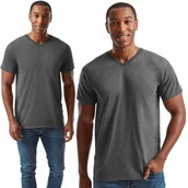 Koszulki męskie - Koszulka Męska T-Shirt serek FRUIT LOOM 610660 V-neck GRAFIT HEATHER XXL - miniaturka - grafika 1
