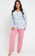 Piżamy damskie - Bawełniana piżama damska Plus Size Valencia 3009, Kolor błękitno-różowy, Rozmiar XXL, Taro - Primodo.com - miniaturka - grafika 1