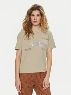 Replay T-Shirt W3072A.000.22658M Beżowy Regular Fit - Koszulki i topy damskie - miniaturka - grafika 1