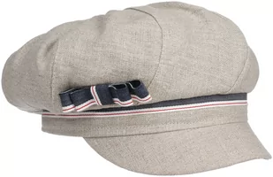 Czapka Newsboy z Kokardą Len by bedacht, beżowy, One Size - Czapki dla dzieci - miniaturka - grafika 1