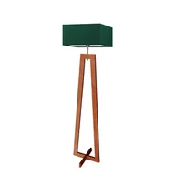 Lampy stojące - Nowoczesna lampa stojąca drewniana z abażurem JAWA - miniaturka - grafika 1