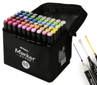 Dekoratorstwo - Marker artystyczny alkoholowy dwustronny zestaw 60k M&G - miniaturka - grafika 1
