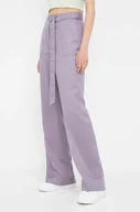 Spodnie damskie - Calvin Klein spodnie damskie kolor fioletowy proste high waist - miniaturka - grafika 1