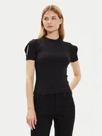 Koszulki i topy damskie - Calvin Klein T-Shirt K20K207322 Czarny Slim Fit - miniaturka - grafika 1