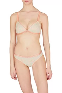 Emporio Armani damski biustonosz z koronki haftowane biustonosz Push Up, Papaja/ogród kwiatowy., S - Biustonosze - miniaturka - grafika 1
