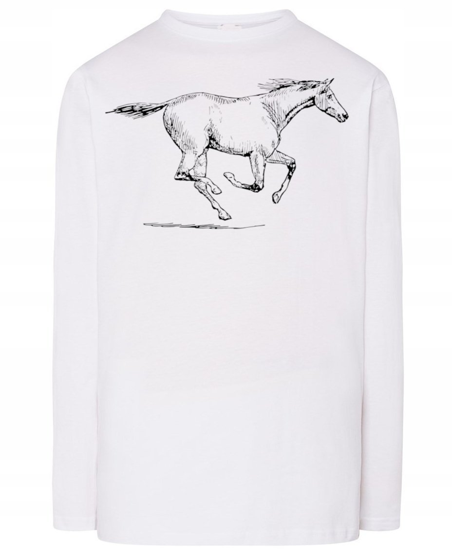 Longsleeve męski nadruk GALOPUJĄCY KOŃ r.XXL