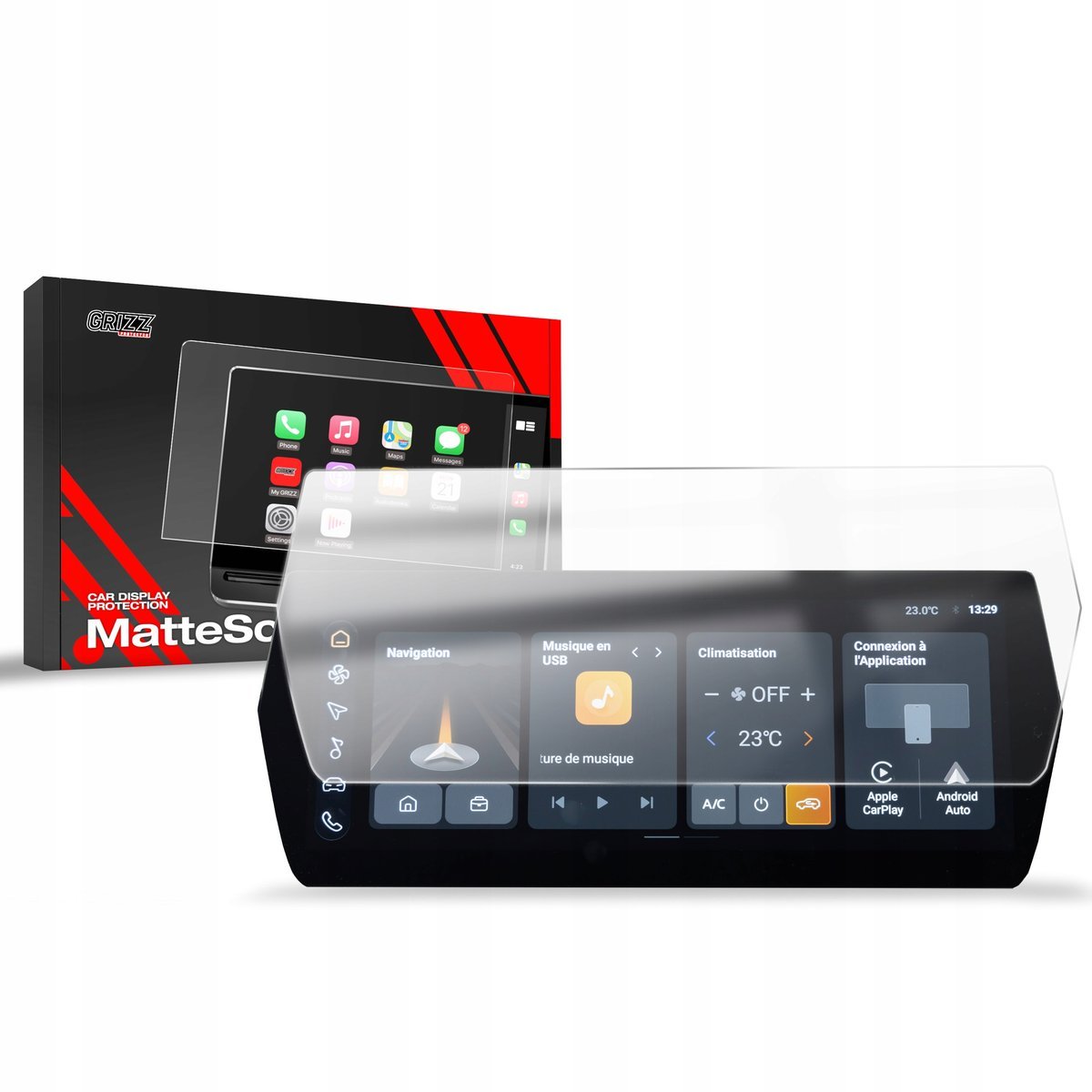 2x Folia matowa GrizzGlass CarDisplay Protection do MG ZS 12,3