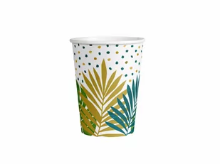 Kubeczki Tropikalne Liście - 250 ml - 8 szt. - Dekoracje i nakrycia stołu na imprezę - miniaturka - grafika 1