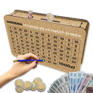 Skarbonka wykreślana marzenia Cel 1000 zł - Skarbonki - miniaturka - grafika 1