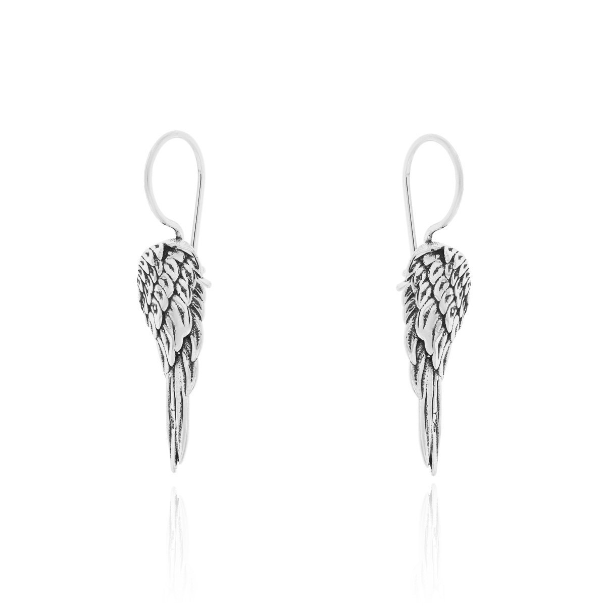 Srebrne kolczyki skrzydła na biglu pr. 925