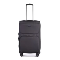 Walizki - Stratic Bendigo Light+ miękka walizka podróżna na kółkach, zamek TSA, 4 kółka, możliwość rozszerzenia, czarny, 72 cm, M - miniaturka - grafika 1