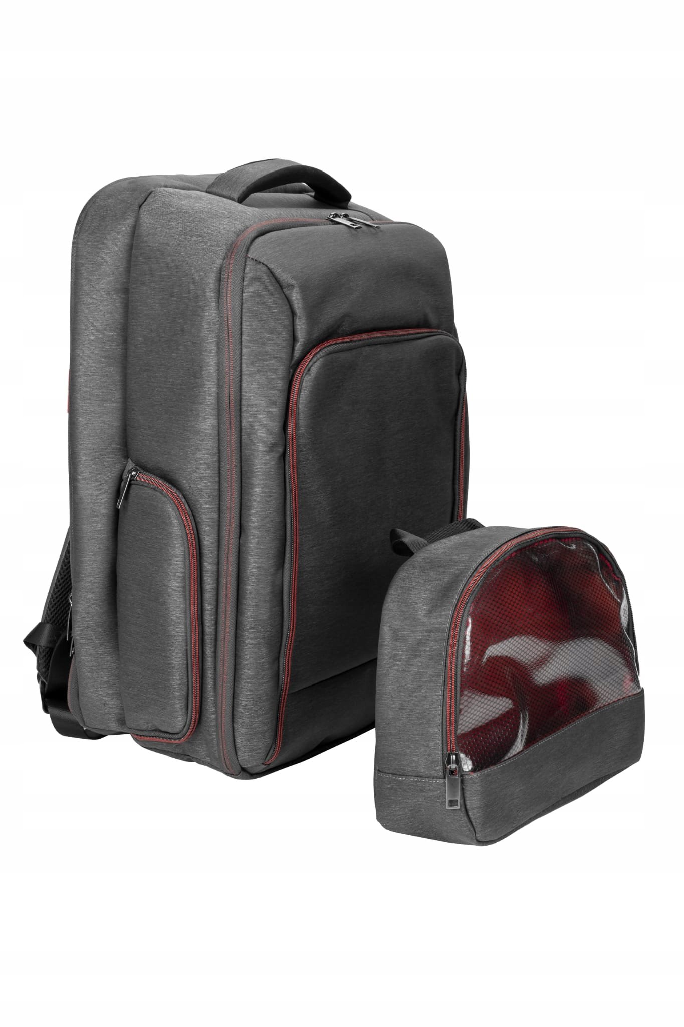 Fox plecak fryzjerski Barber mobilny szaro-czerwony