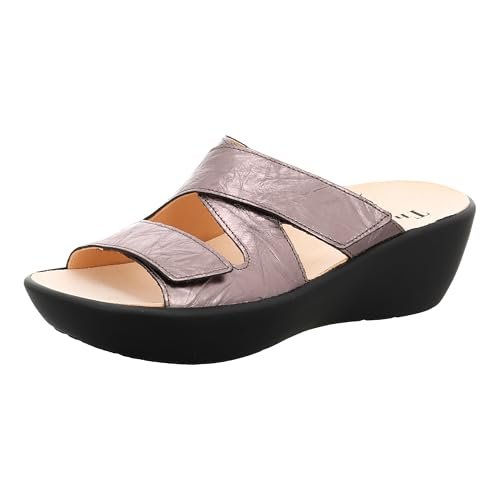 THINK! Damskie kapcie Kate, szarobrązowe (taupe 3000), 39 EU wąskie, Taupe 3000, 39 EU Schmal